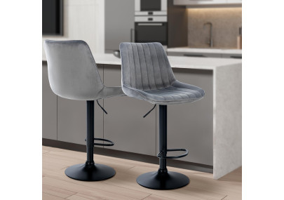 Sgabello Toni Velvet grigio scuro,nero