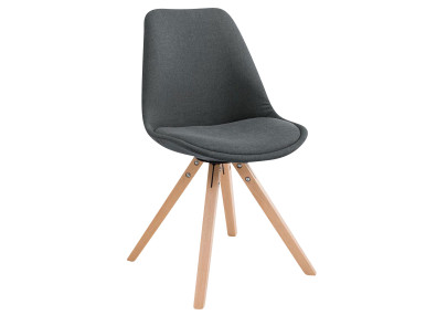 Set di 4 sedie per visitatori Toulouse Fabric Square grigio scuro,natura