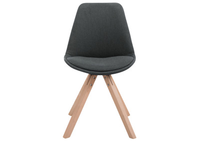 Pack de 4 sillas de comedor Toulouse Square en tela Gris oscuro,Natural