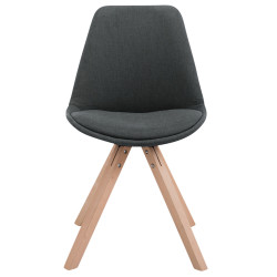Lot de 4 chaises visiteurs Toulouse tissu Square Natura gris foncé
