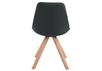 Set di 4 sedie per visitatori Toulouse Fabric Square grigio scuro,natura