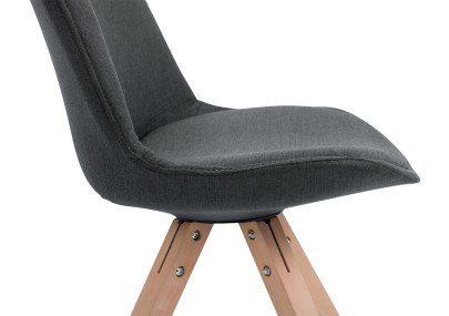 Pack de 4 sillas de comedor Toulouse Square en tela Gris oscuro,Natural