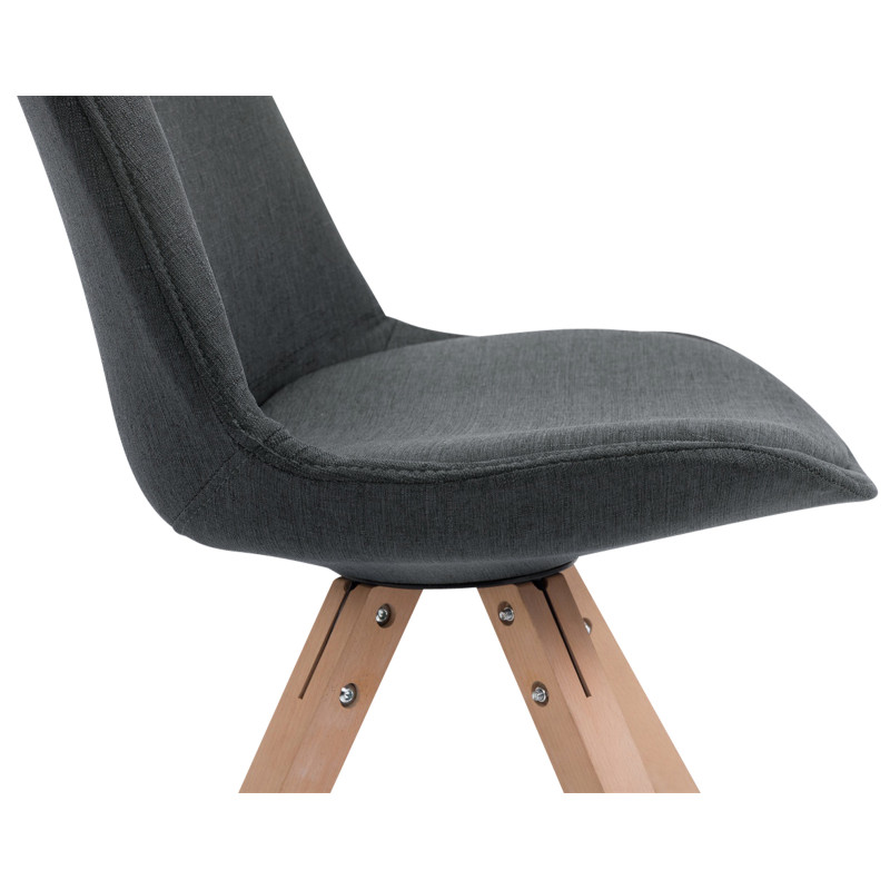 Lot de 4 chaises visiteurs Toulouse tissu Square Natura gris foncé