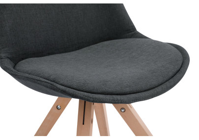 Pack de 4 sillas de comedor Toulouse Square en tela Gris oscuro,Natural