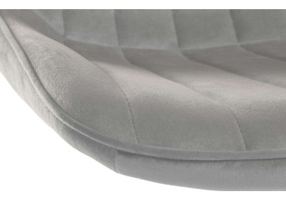 Taburete de bar Toni en terciopelo Gris,Blanco