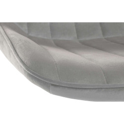 Taburete de bar Toni en terciopelo Gris,Blanco