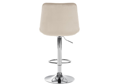 Tabouret de bar Toni en velours, chrome et crème