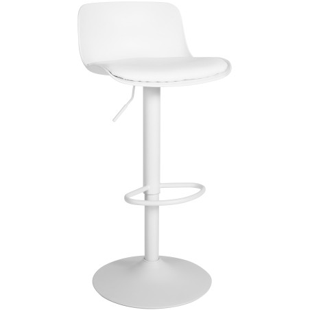 Tabouret de bar Almada, similicuir, blanc