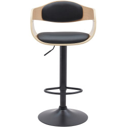 Tabouret de bar Kingston B, similicuir naturel/noir