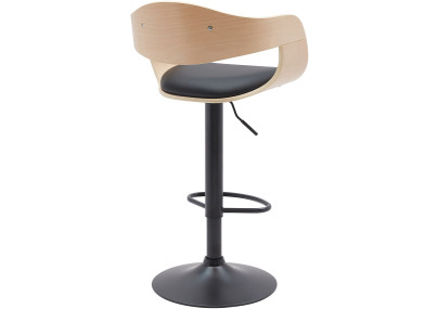 Tabouret de bar Kingston B, similicuir naturel/noir