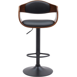 Tabouret de bar Kingston B, similicuir, noyer/noir