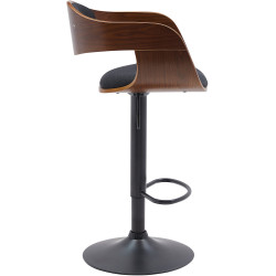 Tabouret de bar en tissu Kingston B noyer/noir