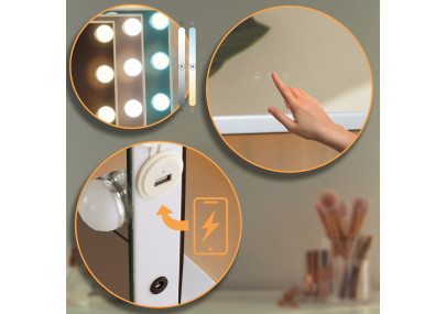 Miroir de maquillage blanc Murrieta