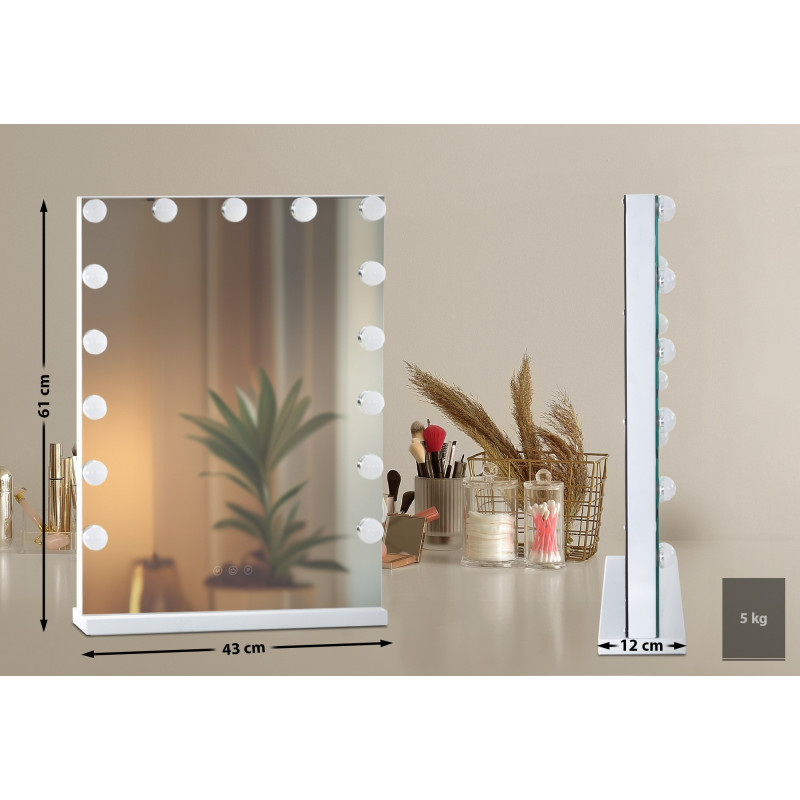 Miroir de maquillage blanc Murrieta