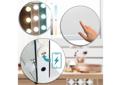 Miroir de coiffeuse Marlene White