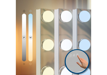 Miroir de maquillage Norlina avec Bluetooth, blanc