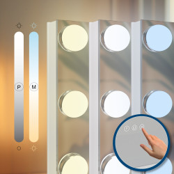 Miroir de maquillage Norlina avec Bluetooth, blanc