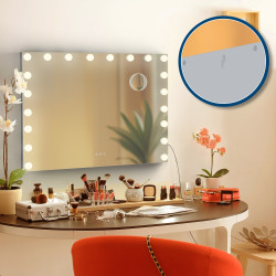 Miroir de maquillage Norlina avec Bluetooth, blanc
