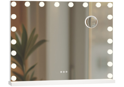 Miroir de maquillage Norlina avec Bluetooth, blanc