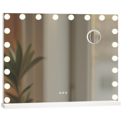 Miroir de maquillage Norlina avec Bluetooth, blanc