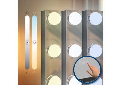 Miroir de maquillage Norlina avec Bluetooth, noir