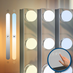 Miroir de maquillage Norlina avec Bluetooth, noir