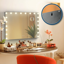 Miroir de maquillage Norlina avec Bluetooth, noir