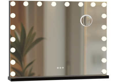 Miroir de maquillage Norlina avec Bluetooth, noir