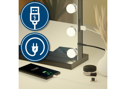 Miroir de maquillage Norlina sans Bluetooth, noir