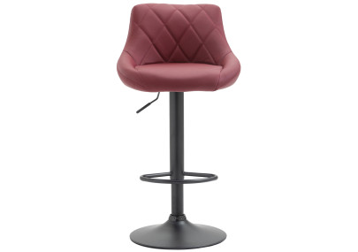 Tabouret de bar Lazio simili cuir noir bordeaux