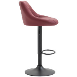 Tabouret de bar Lazio, similicuir noir Bordeaux rouge
