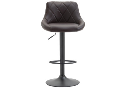Tabouret de bar Lazio, similicuir, noir/marron