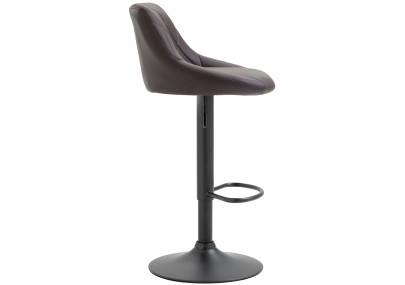 Tabouret de bar Lazio, similicuir, noir/marron