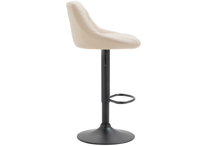 Tabouret de bar Lazio, similicuir, noir et crème