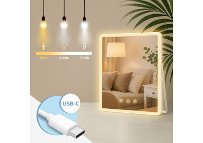 Miroir de maquillage Caistor blanc