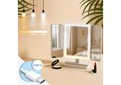 Miroir de maquillage Otley blanc