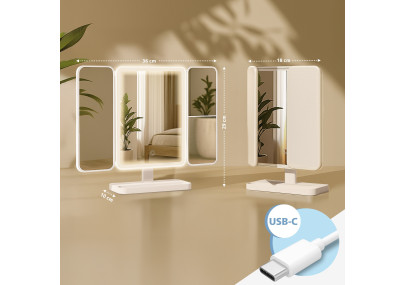 Miroir de maquillage Otley blanc