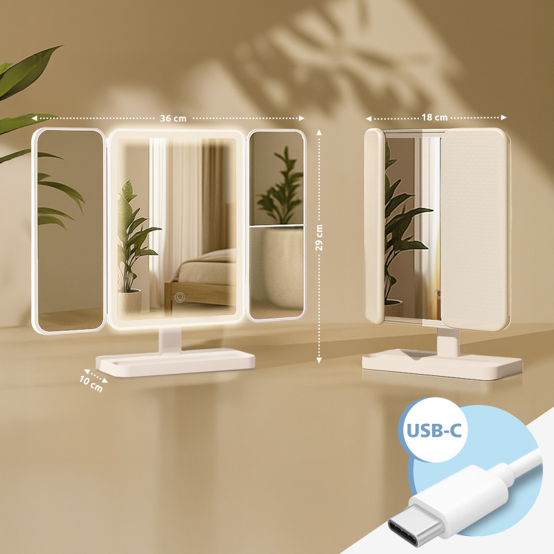 Miroir de maquillage Otley blanc