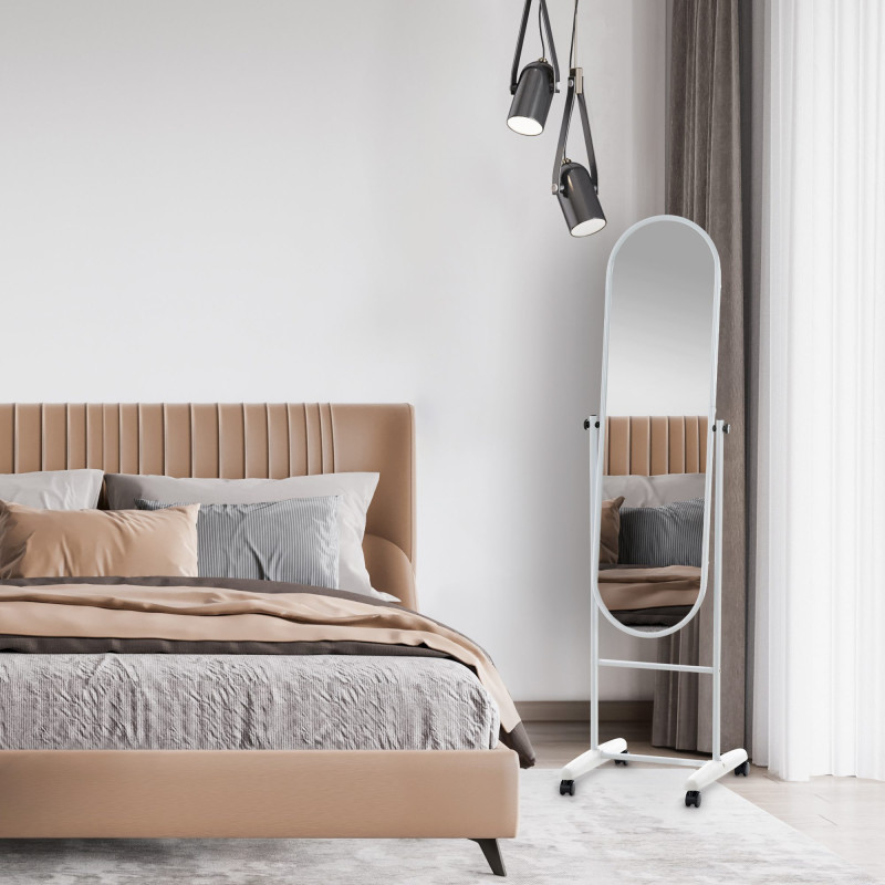 Specchio da terra ovale bianco Nane