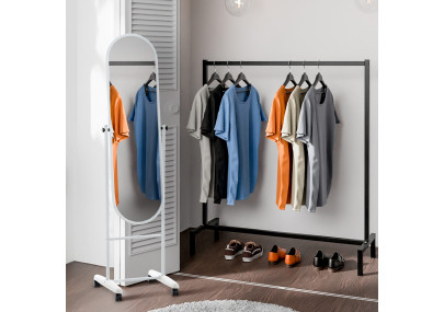 Miroir sur pied Nane ovale blanc