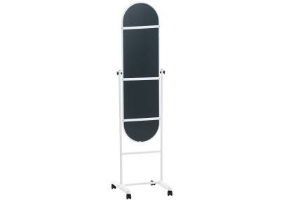 Miroir sur pied Nane ovale blanc