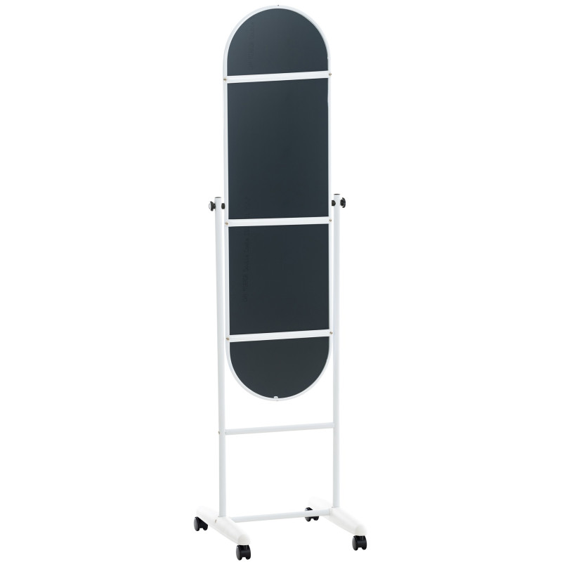 Miroir sur pied Nane ovale blanc