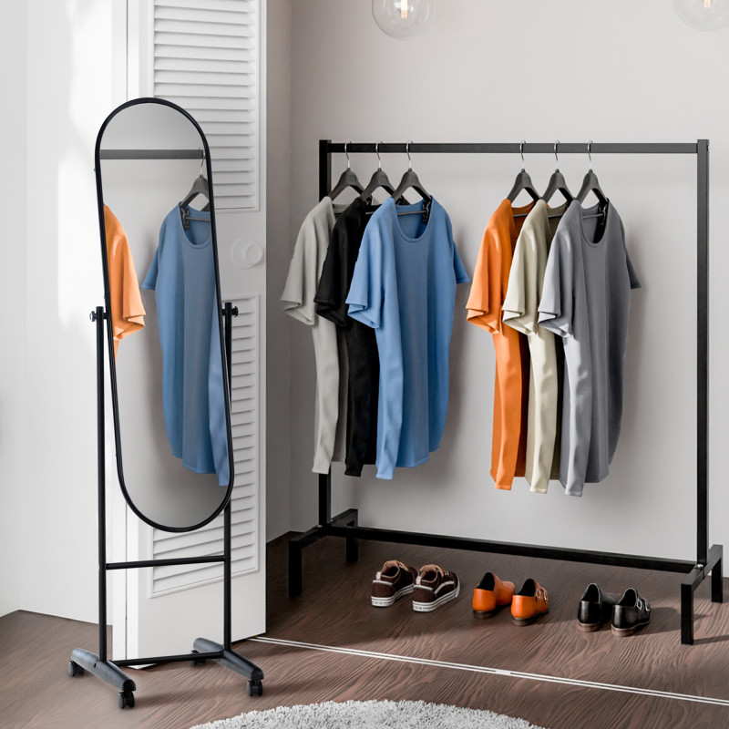 Miroir sur pied Nane Ovale noir