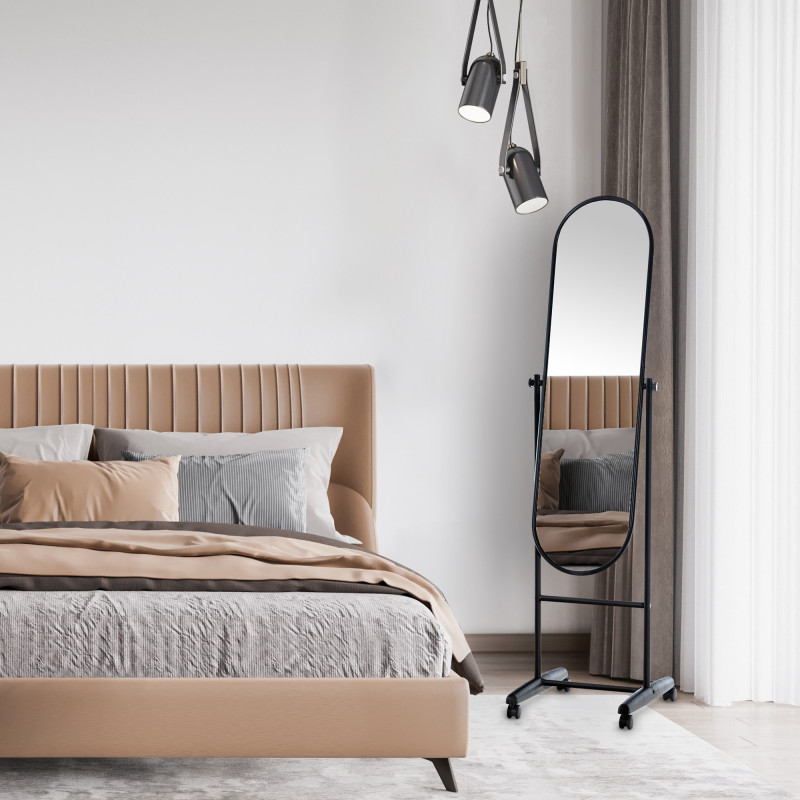 Specchio da terra Nane Ovale nero