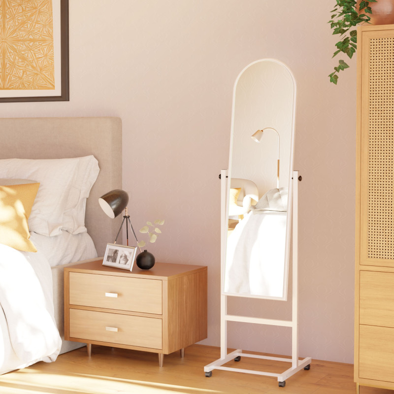 Miroir sur pied blanc Evoir