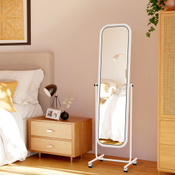 Miroir sur pied carré blanc Medusa