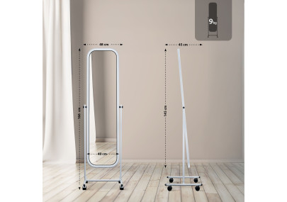 Miroir sur pied carré blanc Medusa