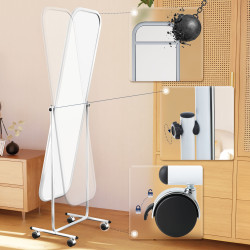 Miroir sur pied carré blanc Medusa