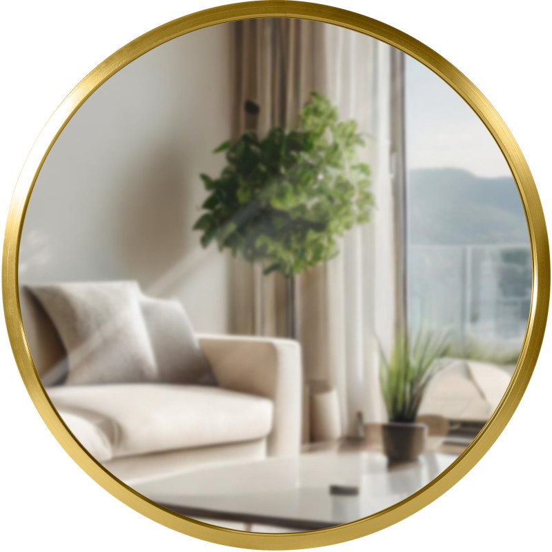 Miroir mural Elsie S, finition dorée brillante