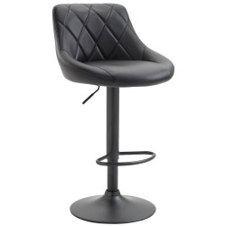 Tabouret de bar Lazio, similicuir noir noir